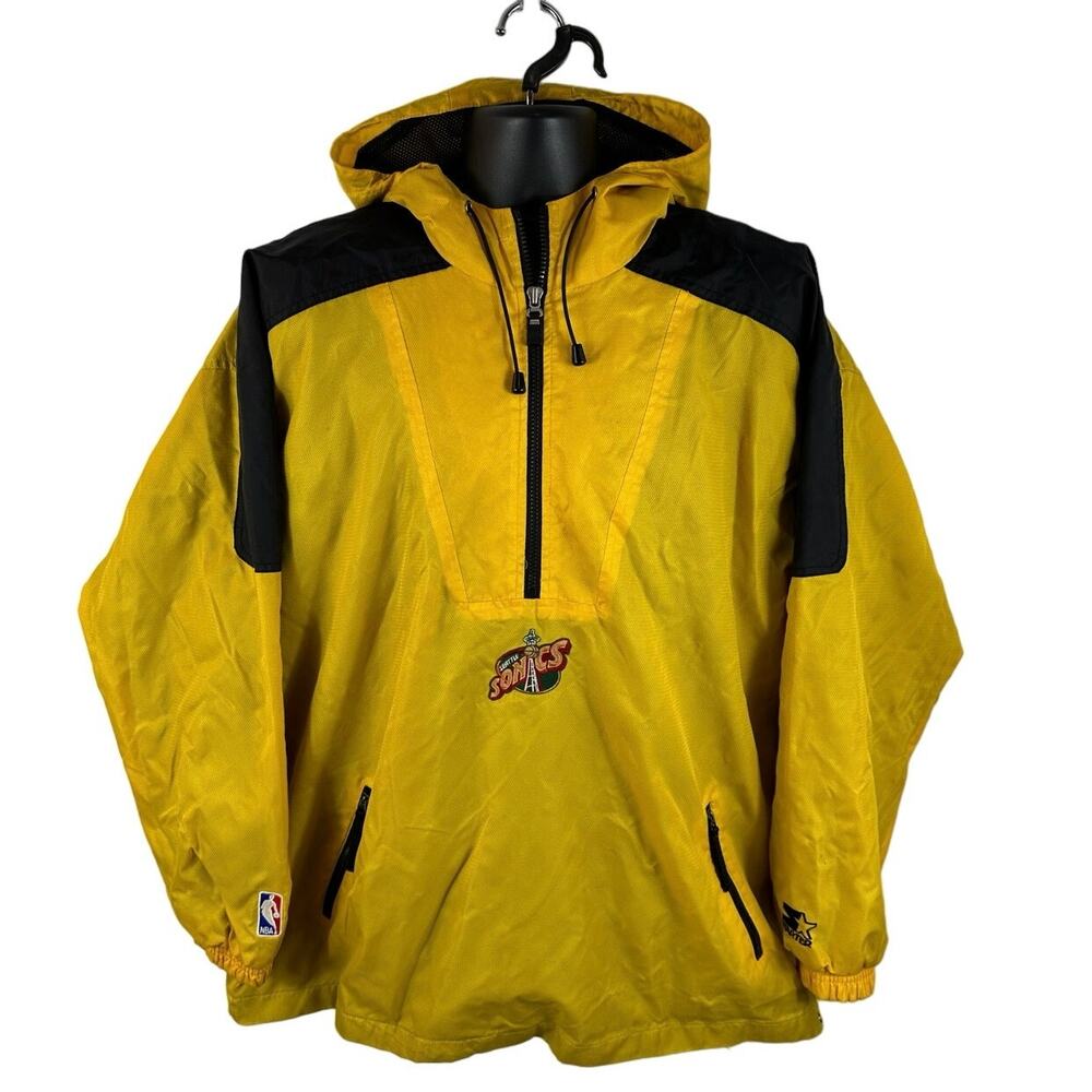 Vintage Seattle Sonics Anorak Starter Jacket Hooded Pullover Supersonics Large